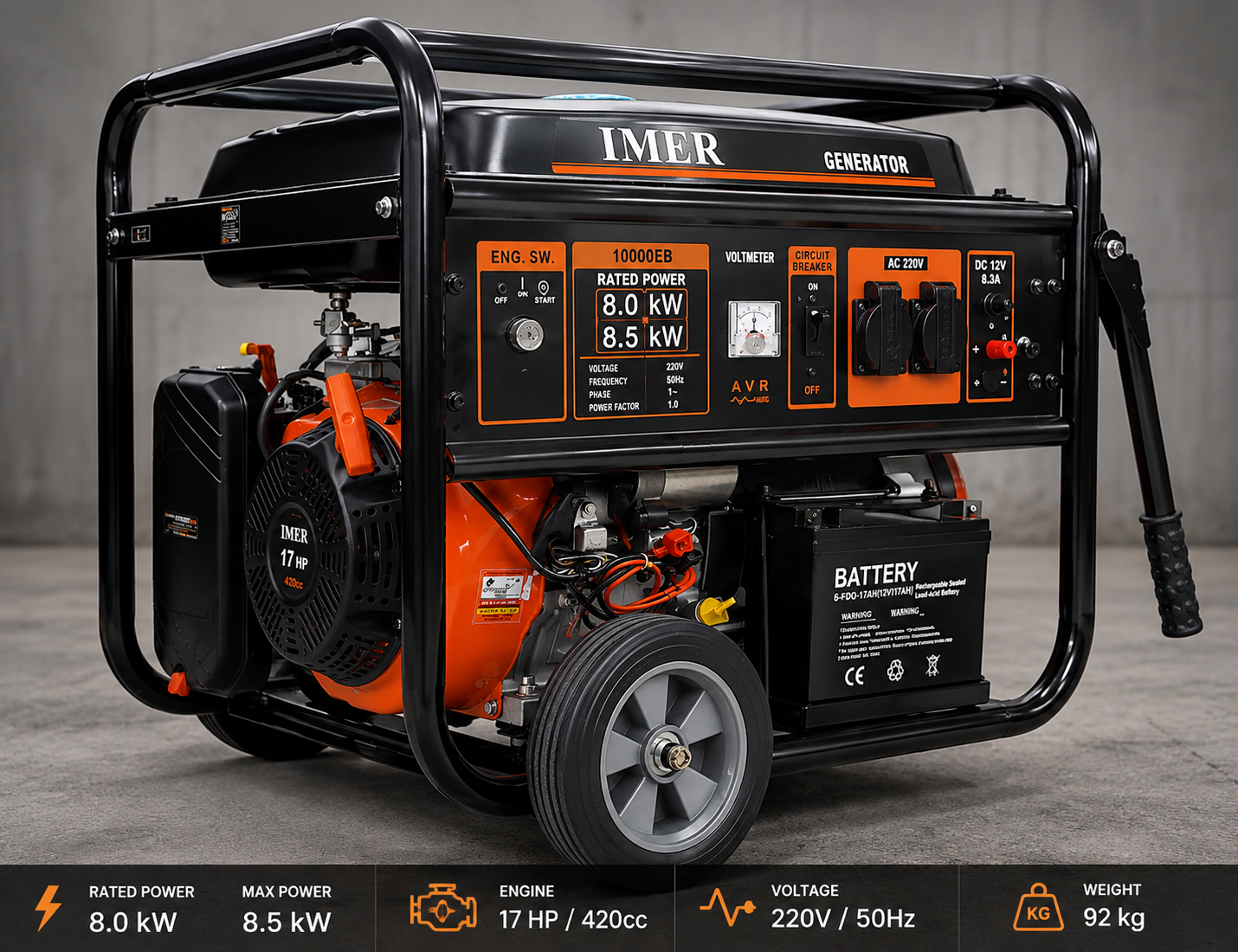 موتور برق 8 کیلووات بنزینی ایمر LT10000EB